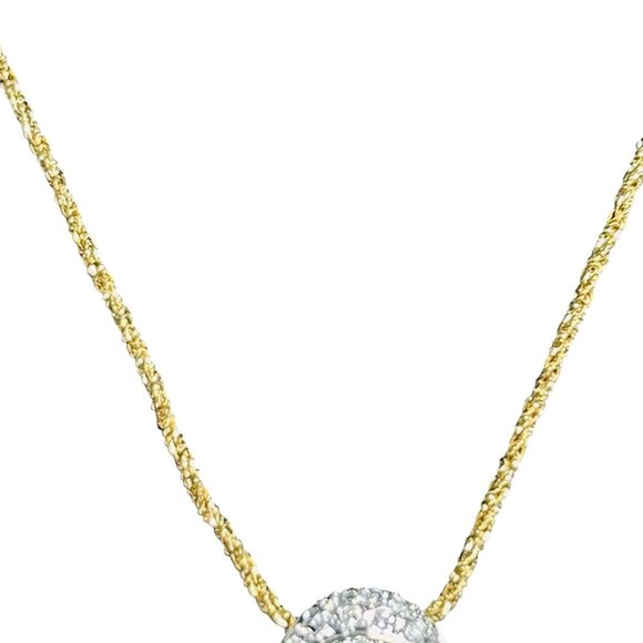 Nolan Miller Gold Tone Rope Chain Necklace With Austrian Crystal Pendant (6005) - Picture 4 of 9
